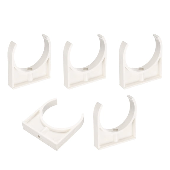 5Pcs Water Pipe Clamps Clips, U-Shaped Water Pipe Buckles Pipe Tubing Clamps for 3" OD TV Trays Pipe Tubing Hose Hanger Support Tubing, White