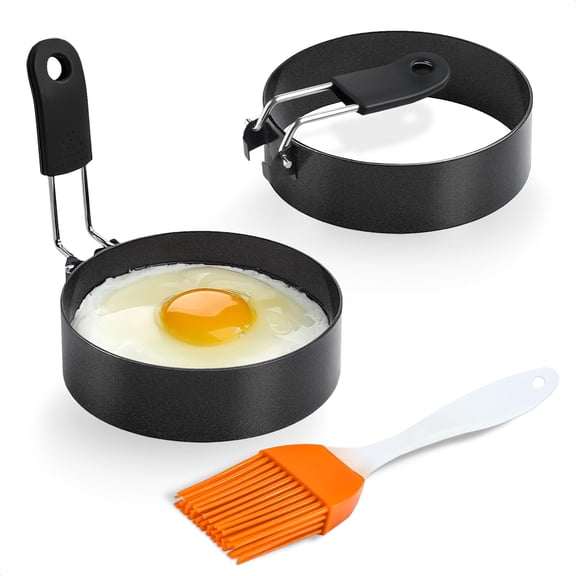 5 Pcs Pancake Molds for Griddle - Egg Shaper for Frying Pan, Stainless Steel Pancake Mold for Omelettes & Fried Eggs, Easy to Use & Clean, Various Shapes & Wide Application