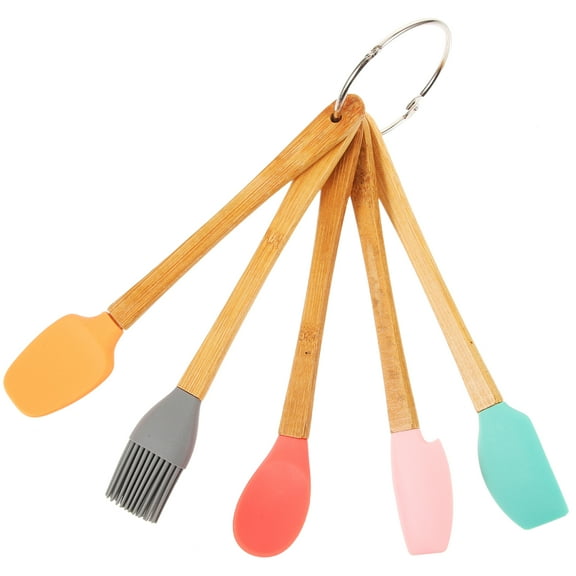 Set of 5 Colorful Easy-to-Store Spatulas for Kids, 21x3cm, and Cooking Utensils