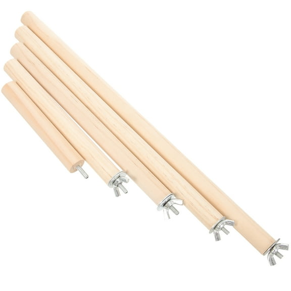 Toyandona 5Pcs Natural Wood Bird Perches with Built in Bolts for Secure Parakeet Cage Stand