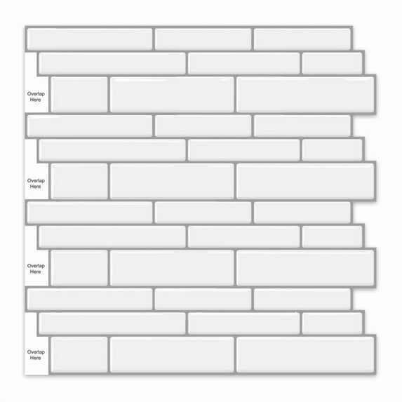 5 Pcs Peel and Stick Backsplash Tiles 12x12 Inch Self Adhesive Subway Tiles for Kitchen and Bathroom Wall Easy Install DIY Home Decor