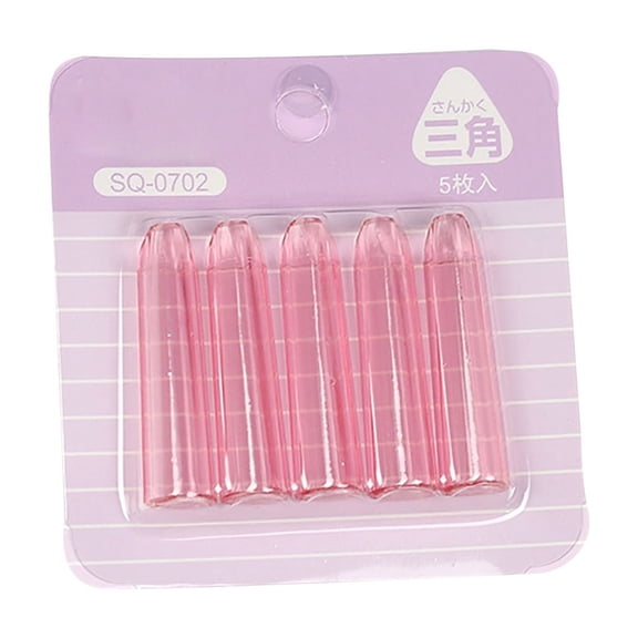 5 Pcs Pencil Caps, Plastic Pencil Tip Protector Cover, Pencil Lid, Pencil Toppers, Transparent Pencil Protective Lid, Pen Tip Shield, Pencil Break Prevention Tip Cover for Writing Sticks, Pink