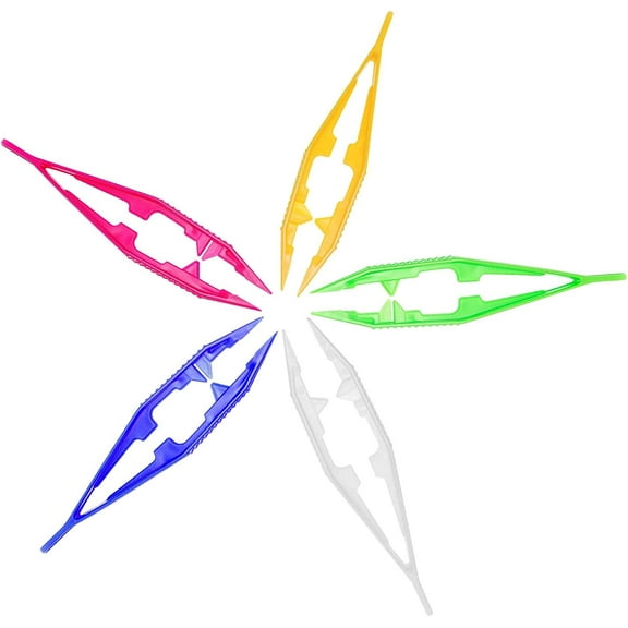 5 Pcs Perler Bead Tweezers Plastic Tweezers for Perler Beads Kids Handmade DIY Crafts