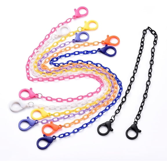 5 Pcs Personalized Plastic Cable Chain Necklaces Handbag Chains Necklaces with Lobster Claw Clasps Mixed Color Necklace Accessory for Women Jewelry DIY Necklace Bracelet Craft Making Mixed Color