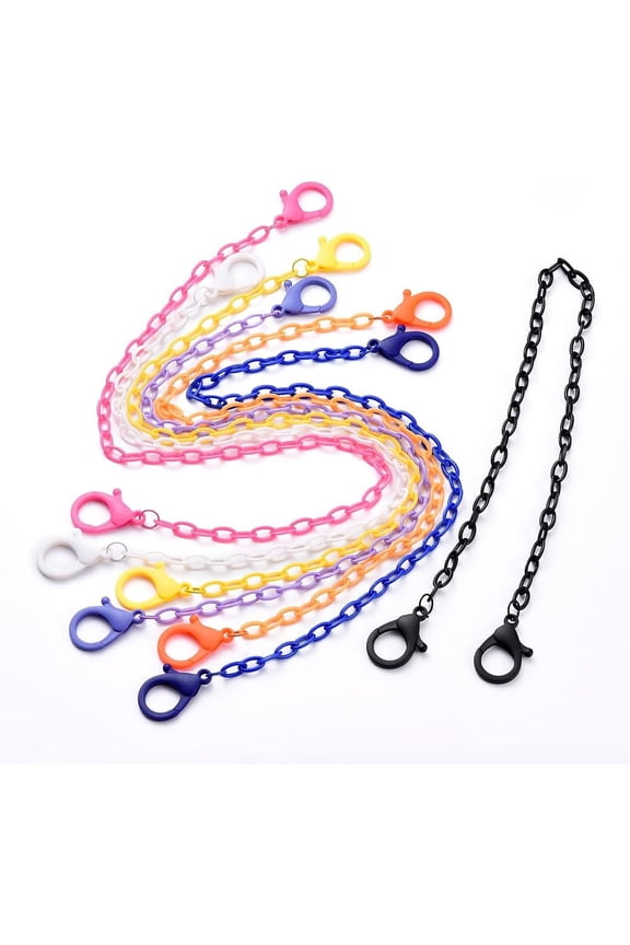 5 Pcs Personalized Plastic Cable Chain Necklaces Handbag Chains Necklaces with Lobster Claw Clasps Mixed Color Necklace Accessory for Women Jewelry DIY Necklace Bracelet Craft Making Mixed Color