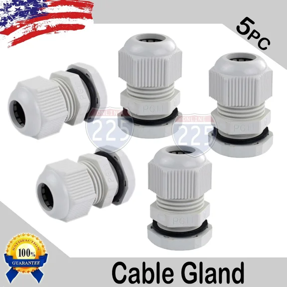 5 Pcs Pg11 White Nylon Waterproof Cable Connect, Cord Grip, Cable Gland 5-10Mm