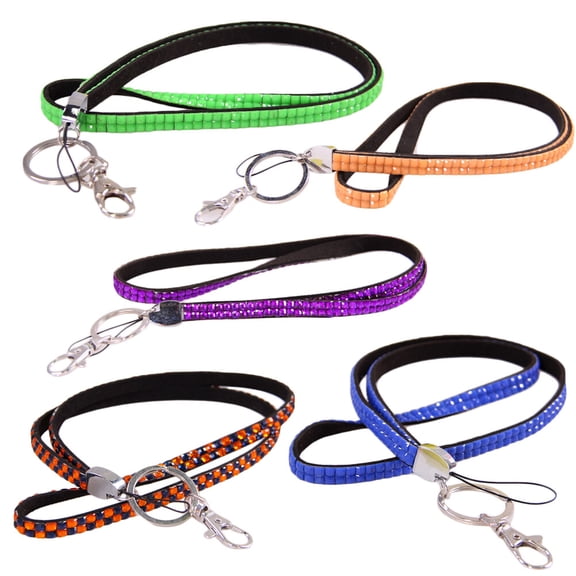 5-Pack Shiny Rhinestone Phone Lanyards Universal Crossbody Safety Straps for Smartphones, Cell Phone Holders, Random Colors Included