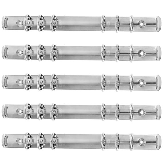 SOPOTUTU 5Pcs Plated Silver Metal 6-Ring Binder Inserts for Planner Folder and Scrapbook Organization