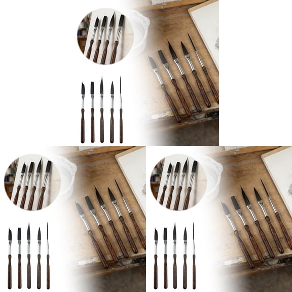 5 Pcs Pinstriping Brush Long Liner Brush Scroll Striper Paintbrushes Brushes High Performance Striping Brushes 12.7cm