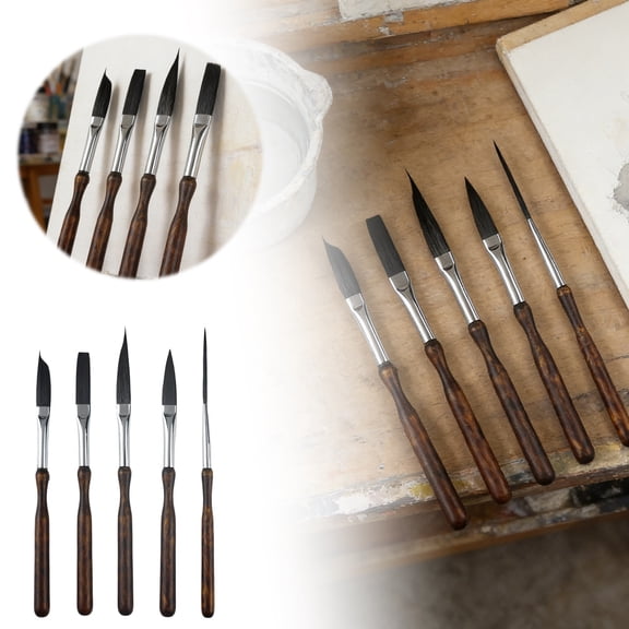 5 Pcs Pinstriping Brush Long Liner Scroll Striper Paintbrushes High Performance Striping Set for Painting 5PCS