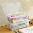 thumbnail image 1 of 5 Pcs Plastic Storage Containers with Lids for Office Supplies Pencil Box Supplies Makeup Crafts and Charger with Buckles White*5 7.4 In, 1 of 4