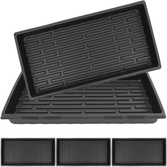 FONDOTIN Black Nursery Starter Pots Tray 5 Pieces Planting Containers for Gardening