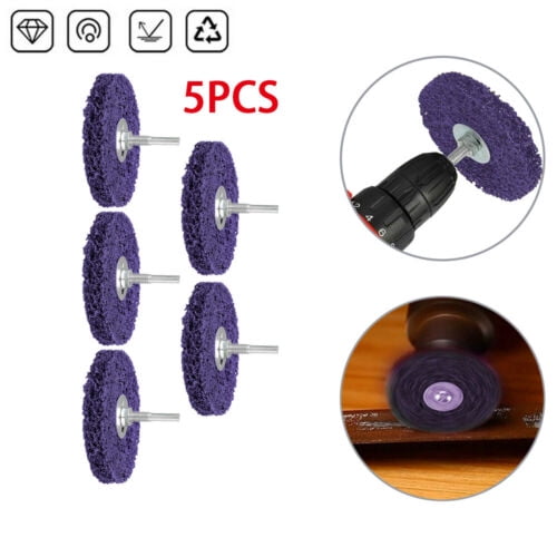 5 Pcs Poly Strip Disc Wheel Paint Rust Removal Clean For Angle Grinder 100Mm