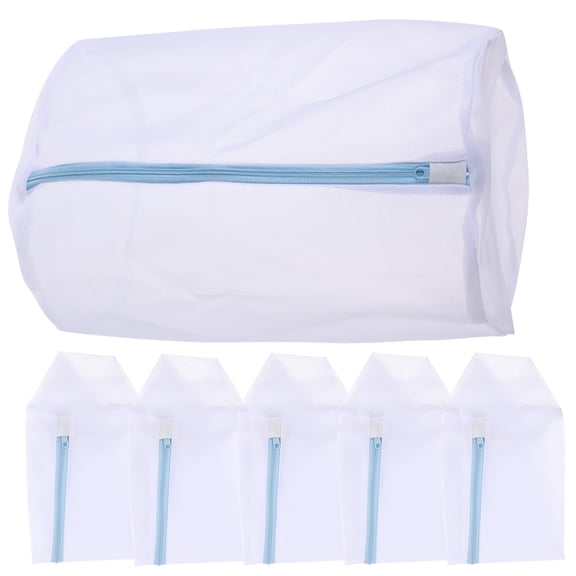 5pcs Fine Mesh Laundry Bag Cylinder Shaped Laundry Washing Bag Delicates Bag