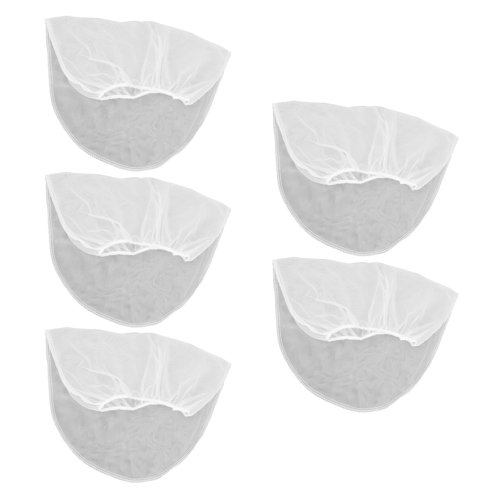 5 Pcs Polyester Mesh Filters Fine Bag Drain Sink Strainer White