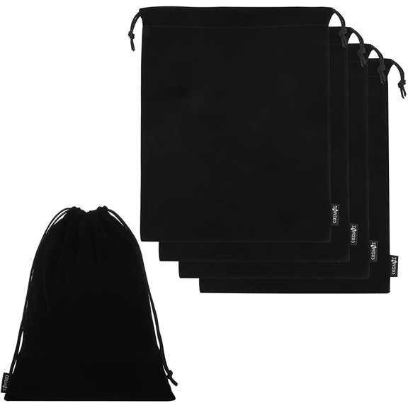 5 Pcs Portable Headphone Carrying Bag Travel Headset Storage Pouch Soft Drawstring Headphone Case Bag for Over-Ear Headphones Gaming Headset Neckband Earphones (Black Color)