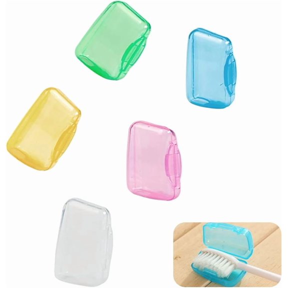 5 Pcs Portable Toothbrush Head Covers, Toothbrush Protective Case, Toothbrush Caps, Toothbrush Protector Case Sutiable for Home Travel Outdoor Camping Hiking Business Trip