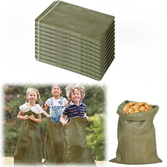 5 Pcs Potato Sack Race Bags, 24 x 40 inch Large Seed Sack for Adults Kids Outdoor Lawn Games, Outdoor Sports Games, Yard, Birthday, Family Reunion, Barbecue, Picnic, Storage