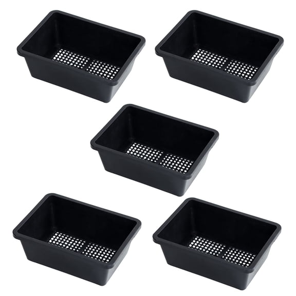 CIMAXIC Breathable Growing Box 5Pcs, Black Plastic Planter with Good Ventilation
