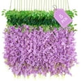 thumbnail image 1 of 5 Pcs Purple Wisteria Hanging Flowers, 3.6Ft/Pcs Fake Wisteria Flowers, Artificial Hanging Wisteria Garland for Wedding Party Home Backdrop Wall Decorations, 1 of 5