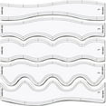 5 Pcs Quilting Ruler Waves Ruler Acrylic Quilting Templates for Machine Quilting Free Motion ...