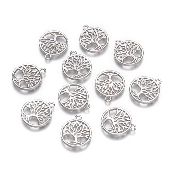 5 Pcs Rack Plating Brass Tree of Life Pendants Pendants Accessory Tree of Life Charms for Women Jewelry DIY Necklace Bracelet Craft Making
