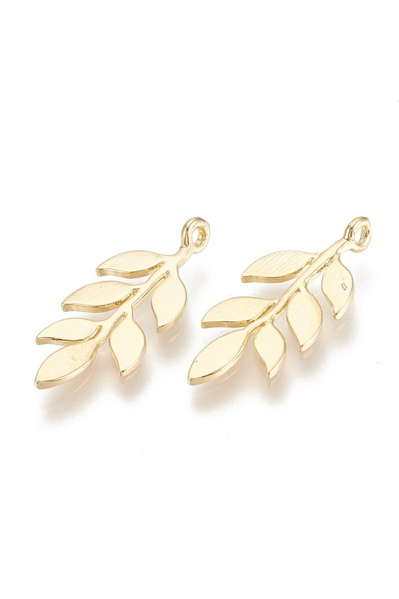 5 Pcs Real 18K Gold Plated Brass Leaf Pendants Leaf Pendants Jewel Real 18K Gold Plated Charms DIY