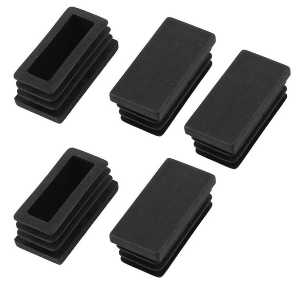 5 Pcs Rectangle Blanking End Caps Tubing Tube Inserts 20mm x 40mm