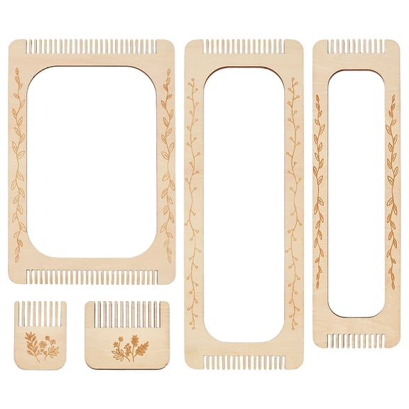 5 Pcs Rectangle Weaving Loom Kit 5 Styles Bookmark Weaving Tool Loom Tool for Beginners and Weaving Enthusiasts