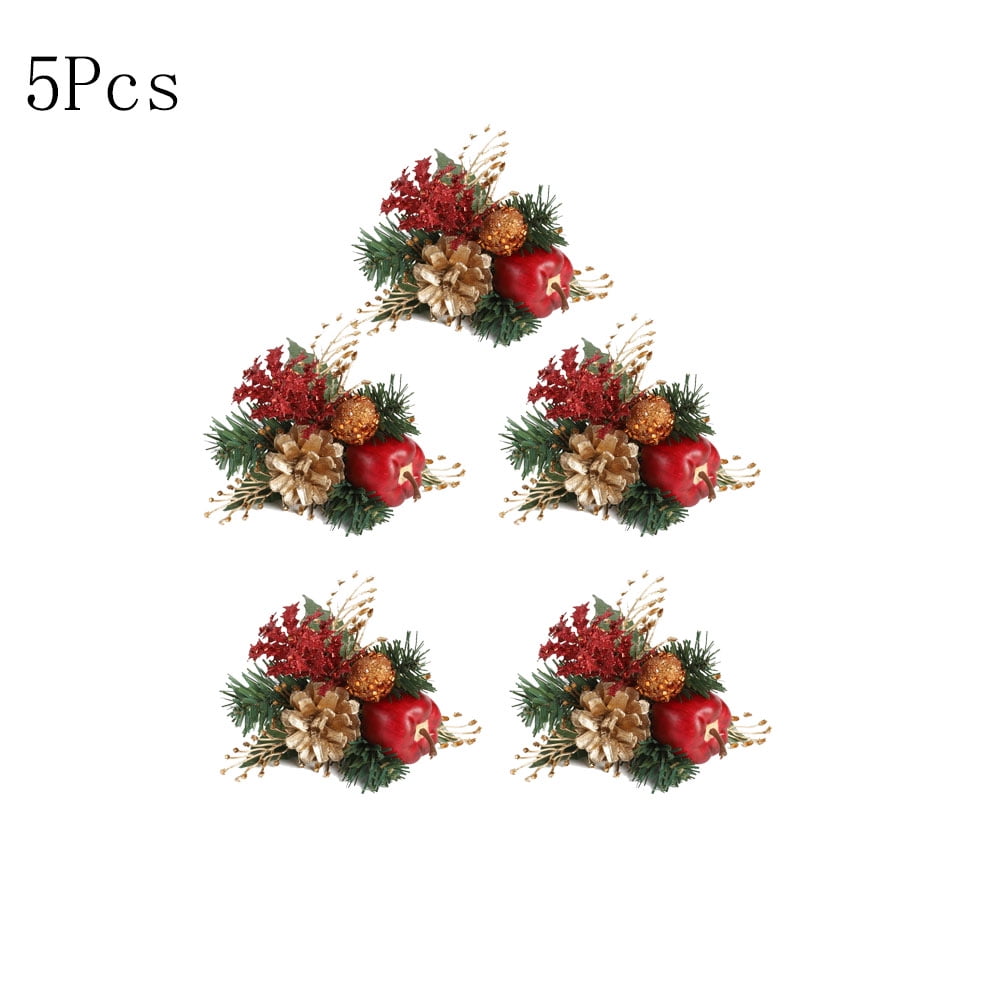 5PCSRed Berry Picks Evergreen Wreath Picks & Pine Branches