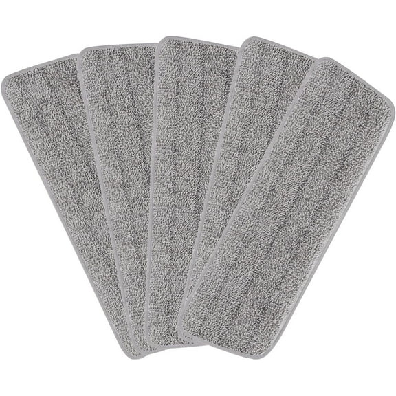 5 Pcs Replacement Microfiber Pad for Universal Commercial 16.5 Inch Mop Head,Flat Mop Head,Heavy Duty,Wet & Dry Commercial Cleaning Refills Reusable Mop Refills Fit for Most Flat Mop System(Gray)