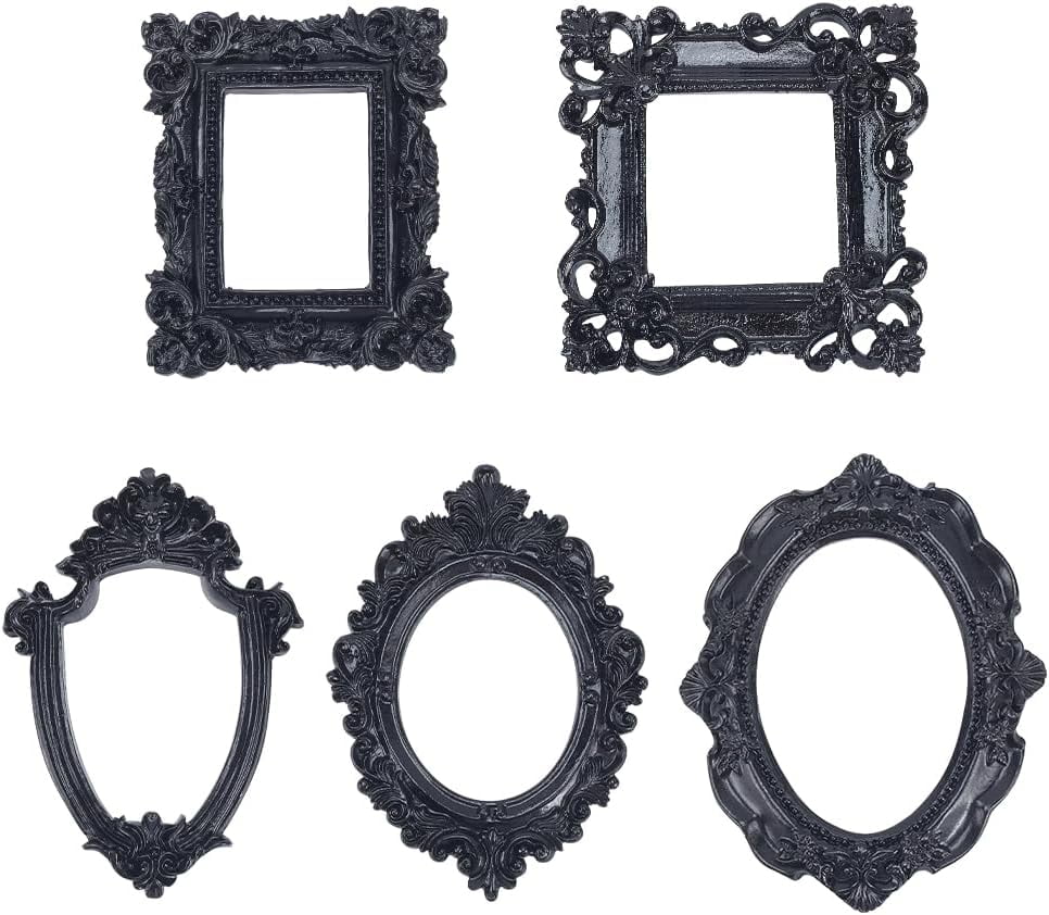 5 Pcs Resin Frame Gothic Photo Frame Black Antique Picture Frame Wall