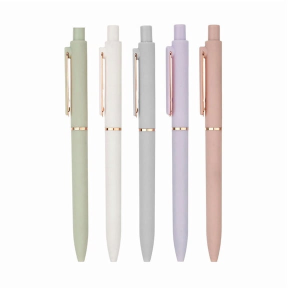5 Pcs Retractable Gel Pens,Fine Point 0.5mm,Smooth Writing,Quick-Dry Ink Pens,Retractable Rollerball Pens,Cute Colorful Barrel Smooth Writing Pen for Drawing,Writing,Journaling,Random Color 5PCS