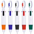 thumbnail image 1 of 5 Pcs Retractable Shuttle Pens 4 Color in One Ballpoint Pen with Buckle Clip on Top Multi-Color Carabiner Keychain for Office Supplies, 1 of 7