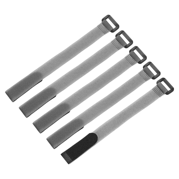 5 Pcs Reusable Battery Tie Down Straps, 0.8" x 10" Nylon Multipurpose Battery Hold Down Adjustable Cinch Strap Hook Loop Fastening Tie for Quadcopters FPV RC Drone Boat Car, Grey