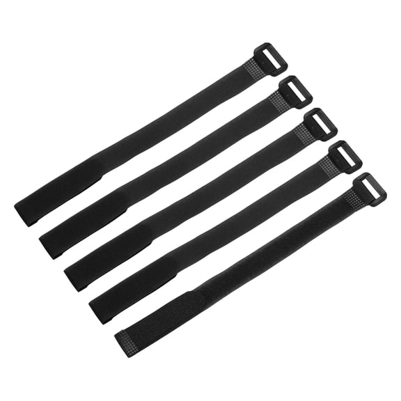 5 Pcs Reusable Battery Tie Down Straps, 1" x 12" Nylon Multipurpose Battery Hold Down Adjustable Cinch Strap Hook Loop Fastening Tie for Quadcopters FPV RC Drone Boat Car, Black