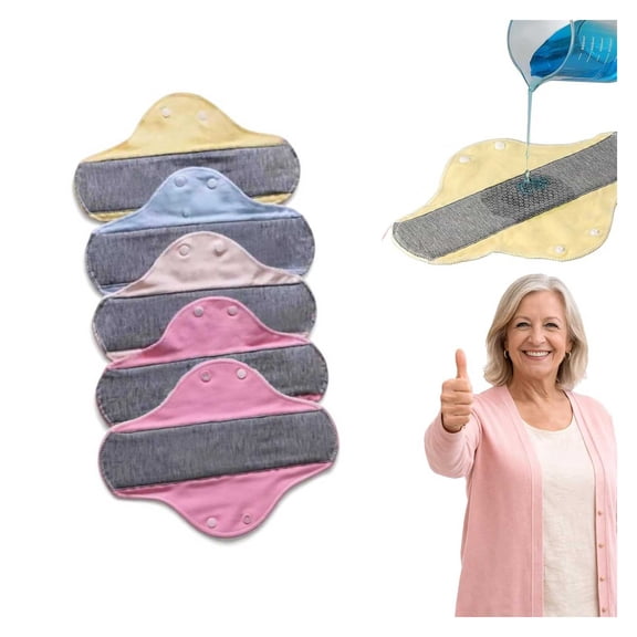 5 Pcs Reusable Incontinence Pads, Leak-Proof & Waterproof Washable Incontinence Pads with Graphene Aseptic Technology for Elderly Care & Mobility Support, Feel Secure, Dry, and Comfortable