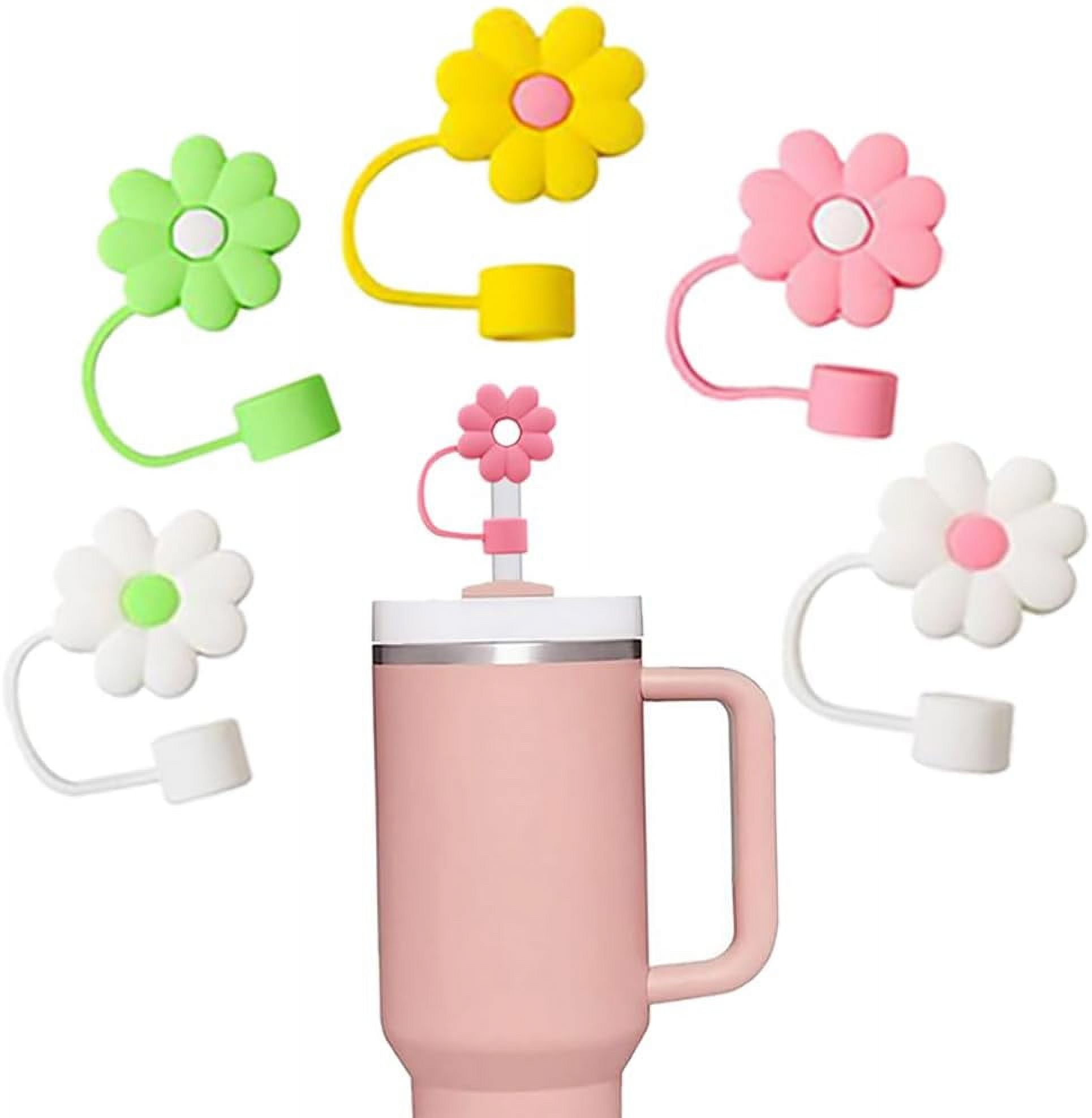 5 Pcs Reusable Silicone Straw Cover for 30/40 Ounce Stanley Cup Straw