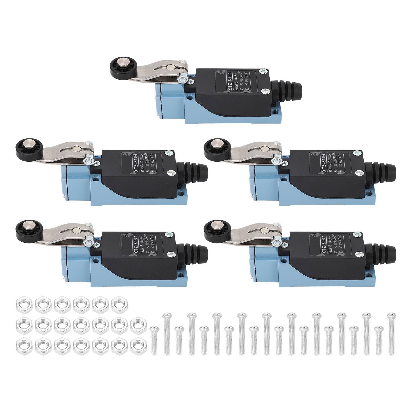 5 Pcs Roller Lever Arm Limit Switch IP66 Rotary Adjustable Roller Lever