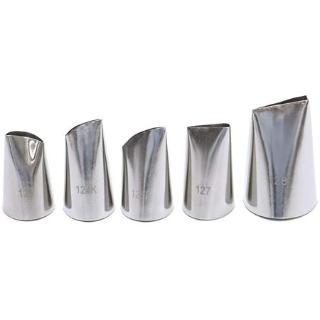 5 Pcs Rose Petal Metal Cream Tips Cake Decorating Tools Steel Icing Piping Nozzles Set Cake Cream Decorating Cupcake Pastry Tool