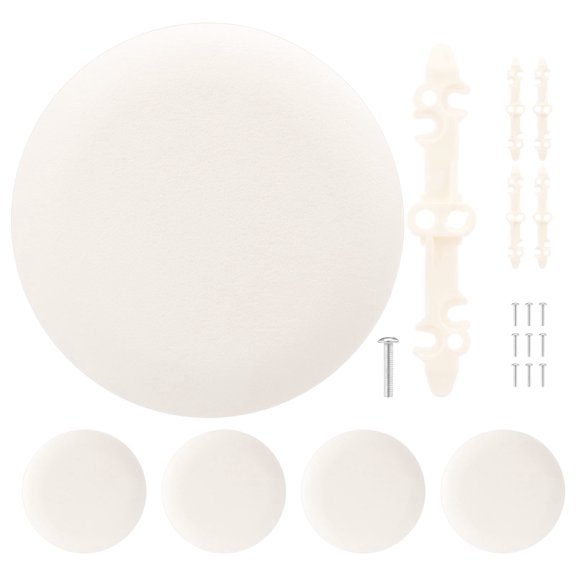 5-Pack Round Ceiling Cover Plate, 5.35" Blank Wall Plate for 3.5" or 4" Electrical Box, Plastic Hole Cover with Screws, Matte White