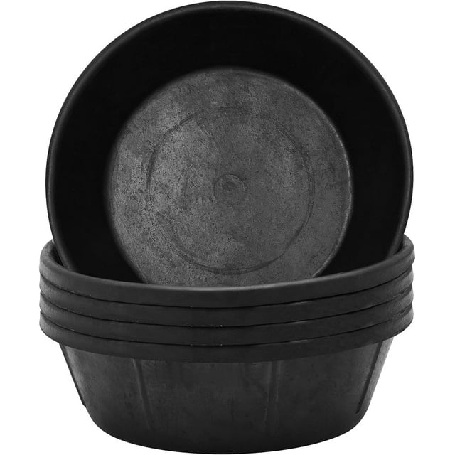 5 Pcs Rubber Feeder Pan 8 Quart Livestock Feed Pan Rubber Feed Tubs for