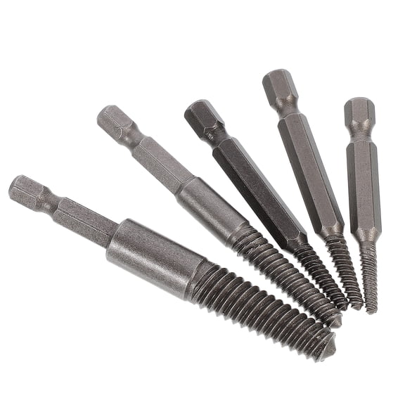 5 Pcs Stripped Screw Extractor Set Broken Bolt Remover Damaged Tap Removal Tool Kit