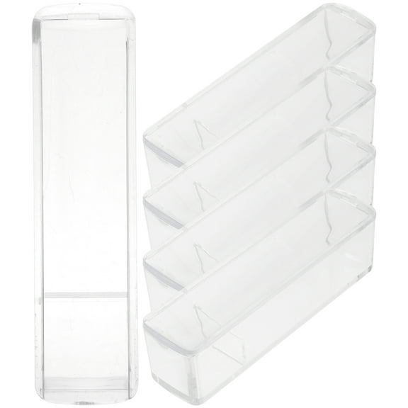 5 Pcs Seal Storage Box Bins Container Plastic Stand Slide Out Financial Stamper Shelves Office