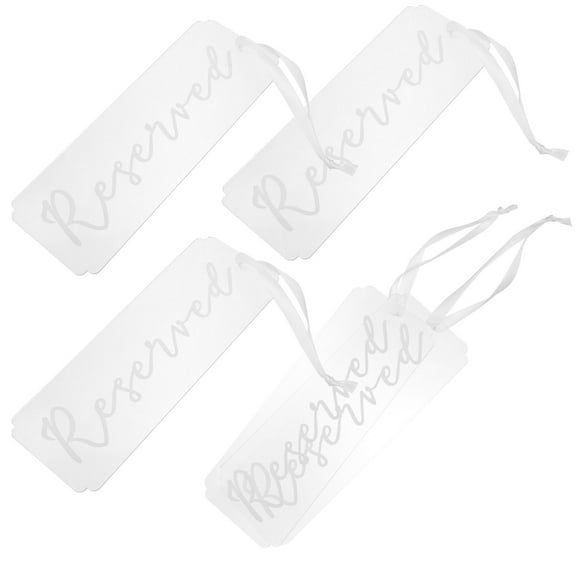 Houderco Hanging Reserved Signs Acrylic Elegant Style For Weddings 5Pcs 7.9X3.0X0.1In