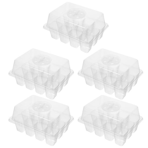 5 Pcs Seedling Box Flower Pot Plant Nursery Tray Sprout Multiple Types of Plants Germination Flats Planting Tray