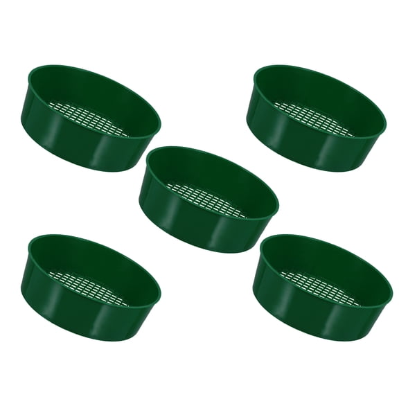 Gardening Sieve Tool Kit with Portable Sifter for Compost Soil Stone Filter Green Plastic 5pcs