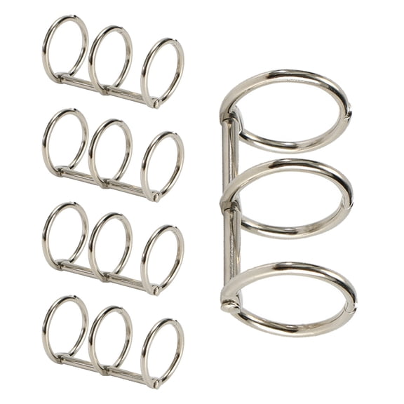 5 Pcs/Set 3 Rings Binder Clips Book Rings Metal Practical Binder Rings for Notebook Photo Album Binding