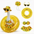 thumbnail image 1 of 5 Pcs/Set Bikini Porch Goose Outfits With Sunglasses, 23 Inch Floatie Costume, Holiday Decor For Poolside And Lawn Goose Statue (E), 1 of 6