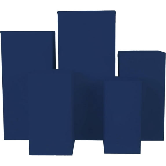 5 Pcs/Set Square Pillar Pedestal Stands Covers Spandex (Covers Only) - Blue for Wedding, Party, Table , Photo Backdrop, Floral Arrangement